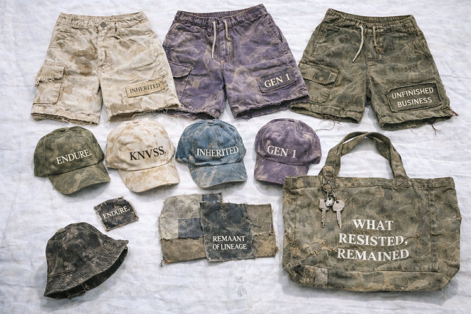 KNVSS Shorts, Hats, and Bags