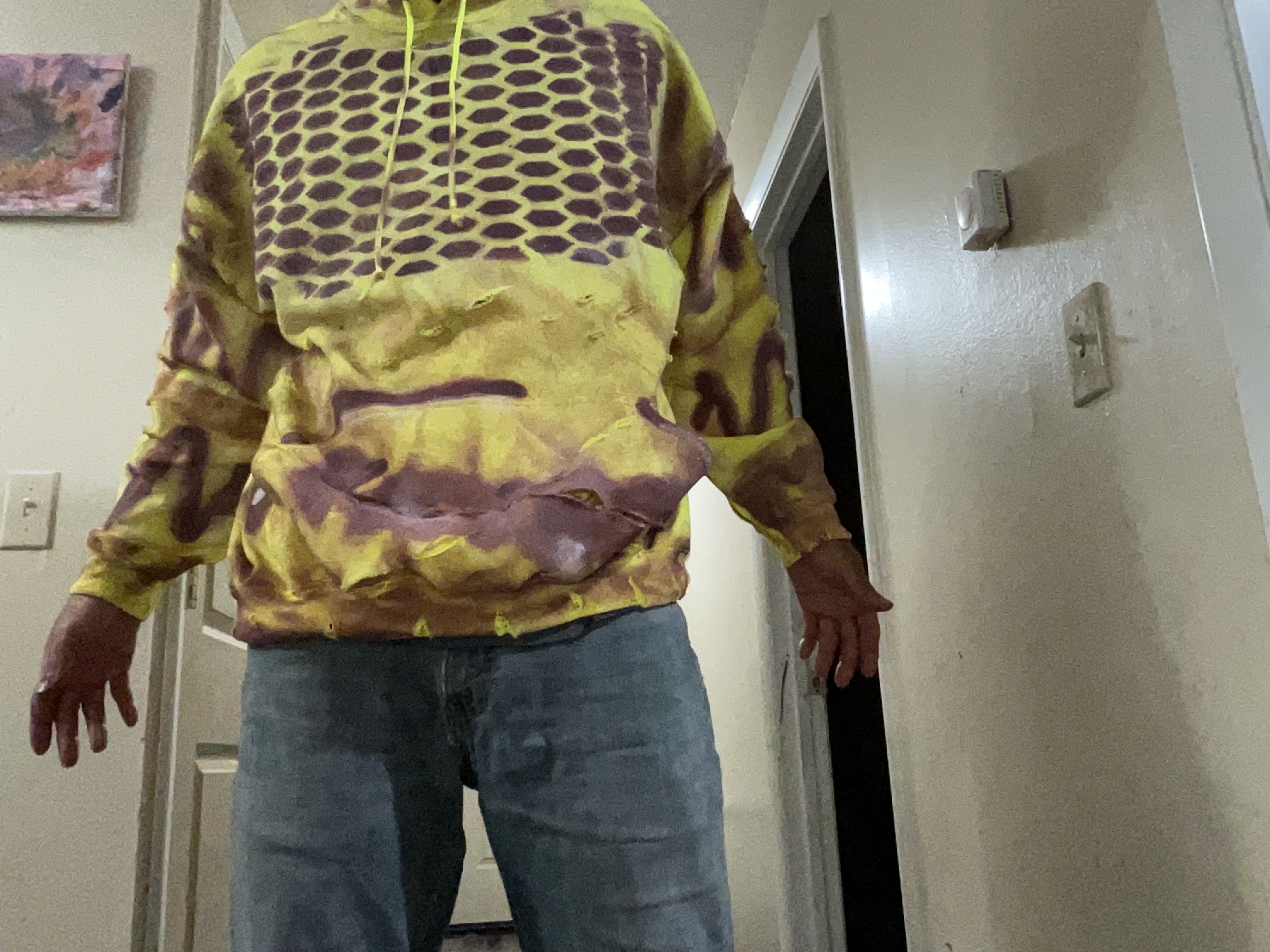 Yellow tie-dye back view