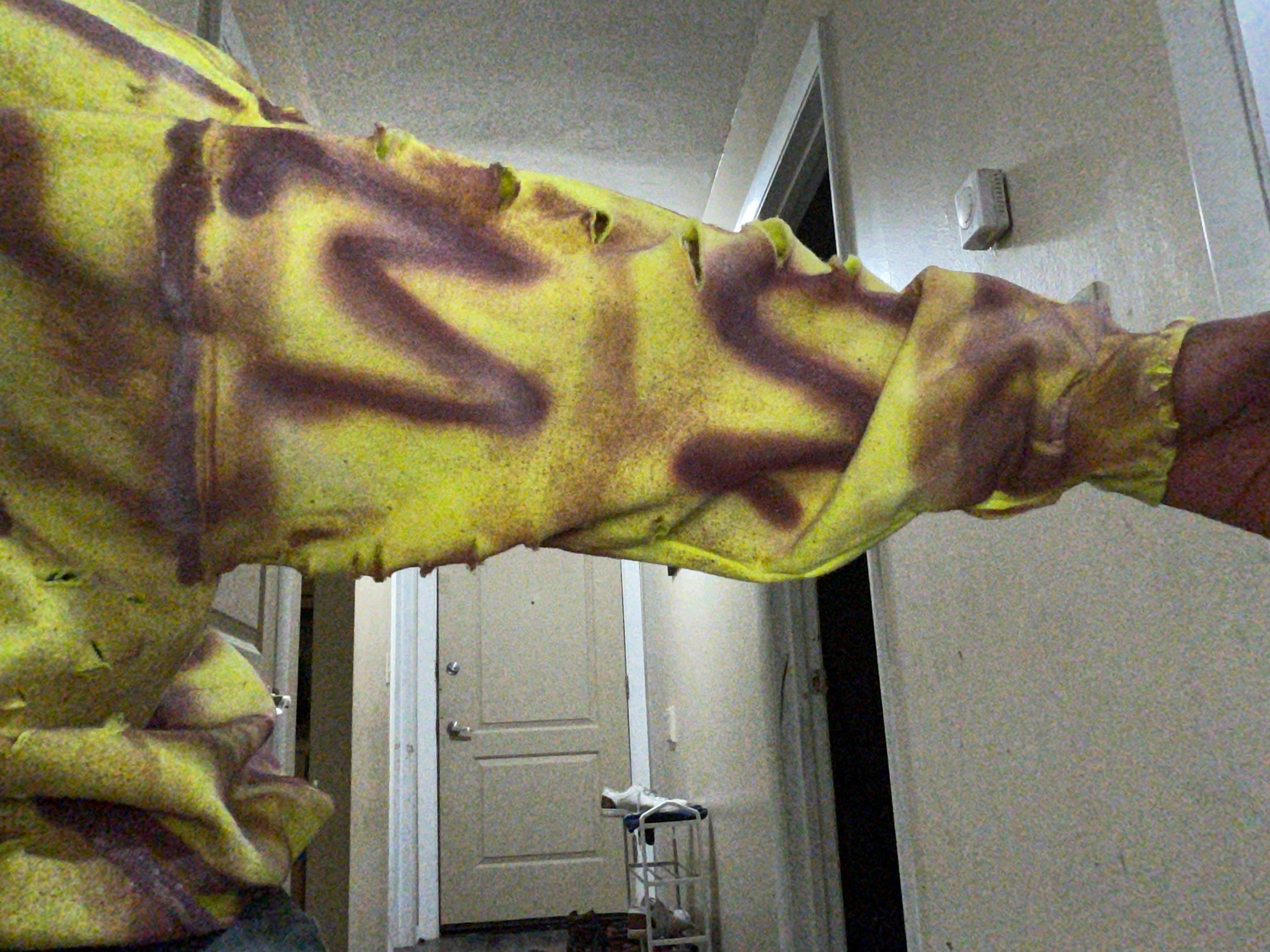 Yellow hoodie low angle