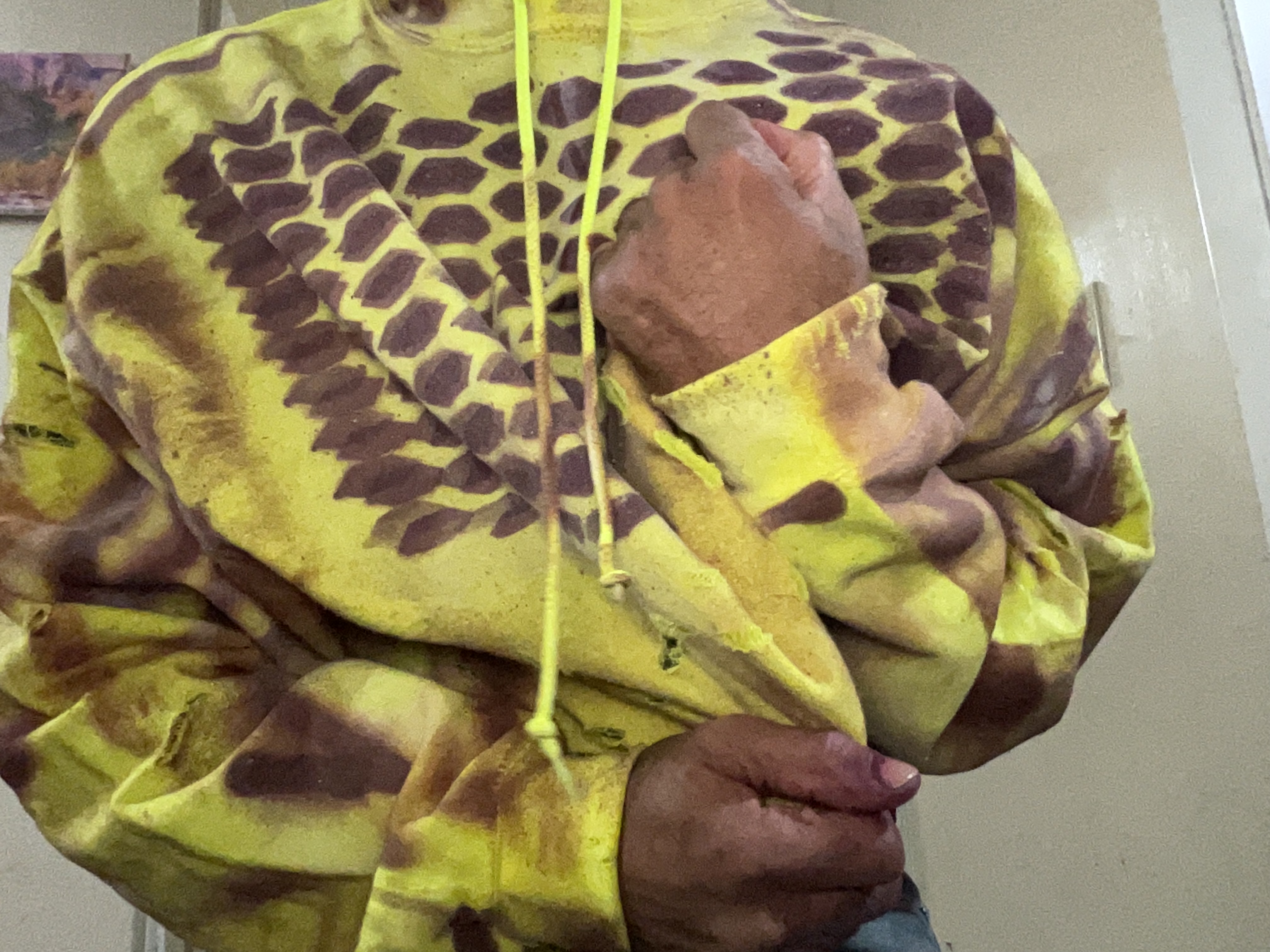 Neon yellow honeycomb hoodie